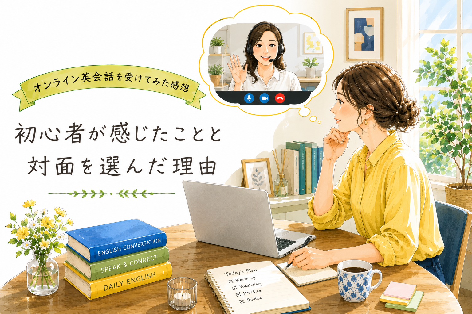 オンライン英会話を受けてみた感想|初心者が感じたことと対面を選んだ理由